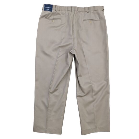 Lands' End Plain Front Traditional Fit Khaki Pants 100% Cotton Men's Size 40 NWT - Picture 3 of 7